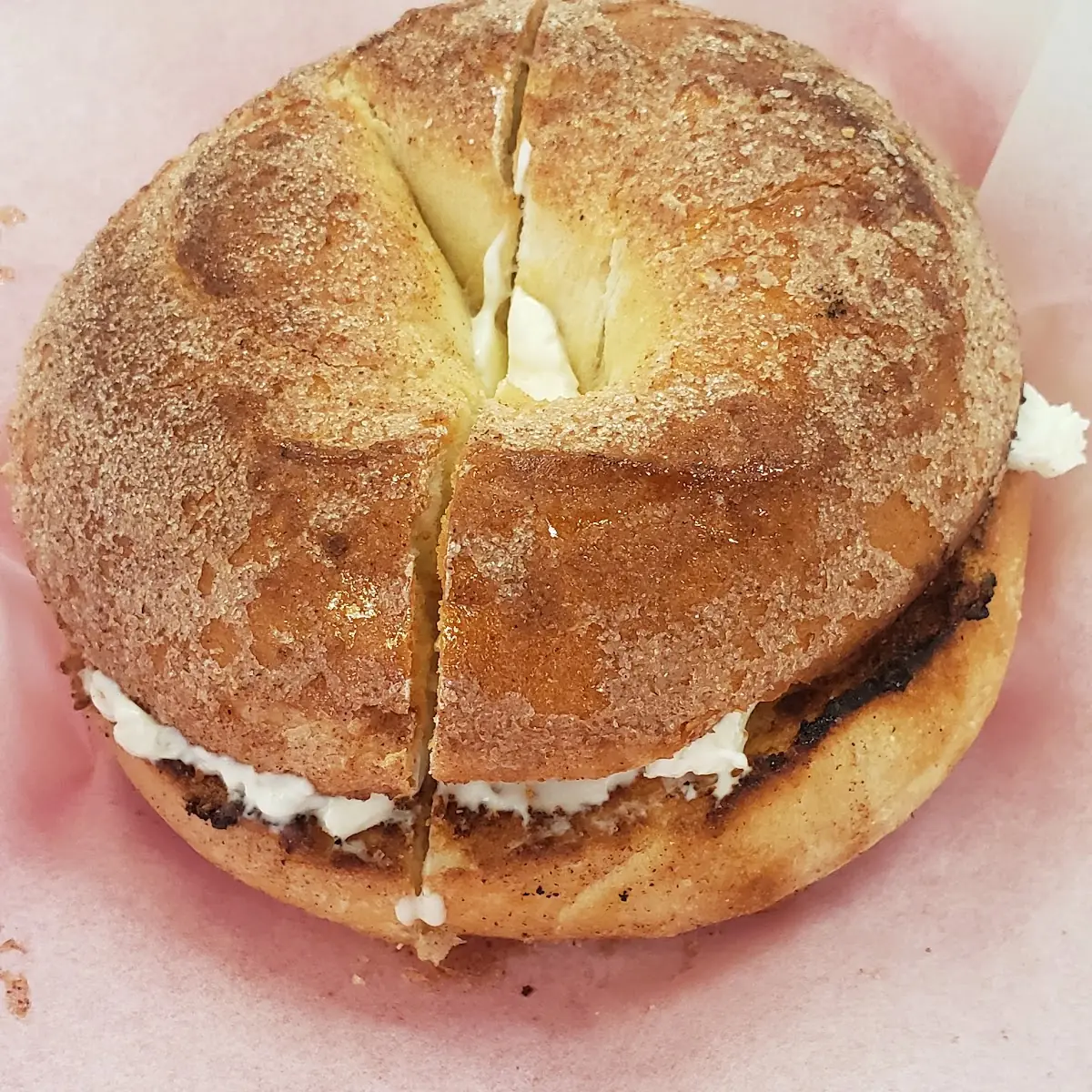 Cinnamon Sugar Bagel with Cream Cheese