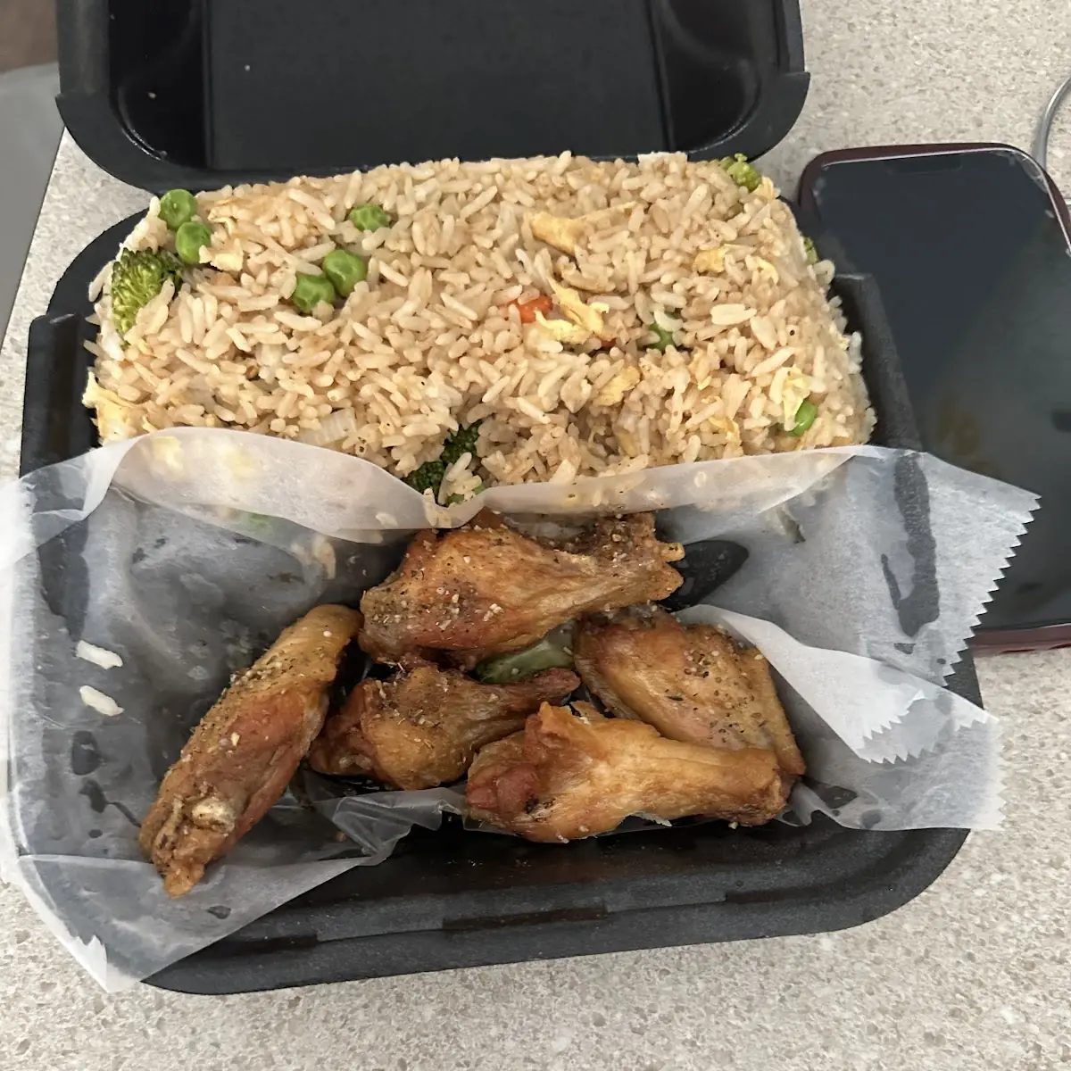 Fried Rice and Chicken Wings