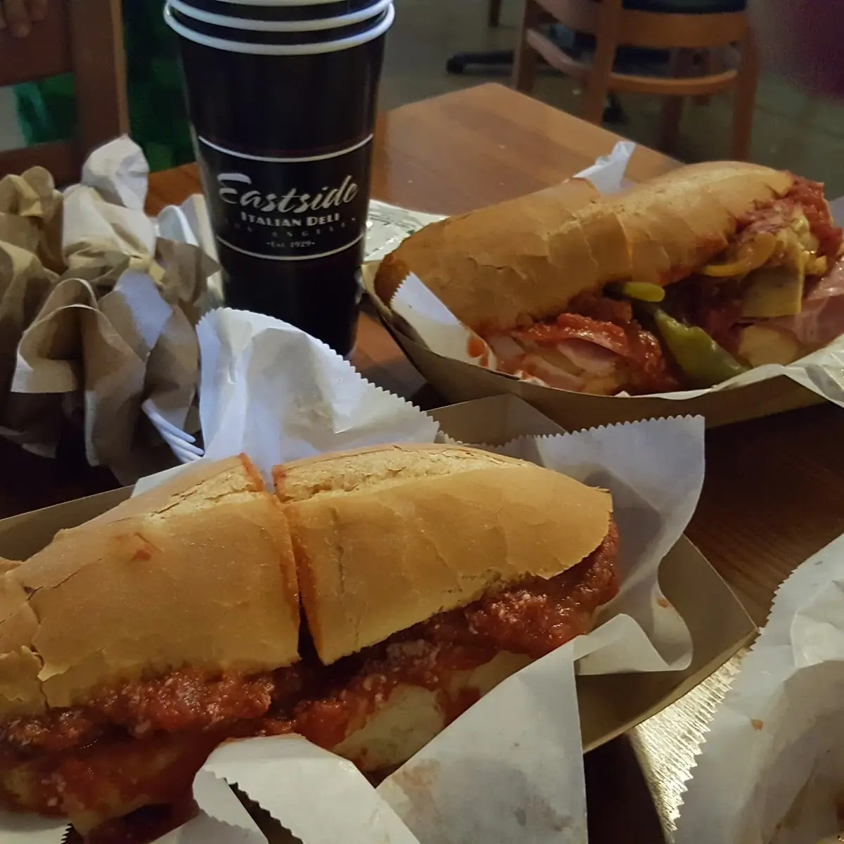 Eggplant Parmesan and Chicken Parmesan Sandwich