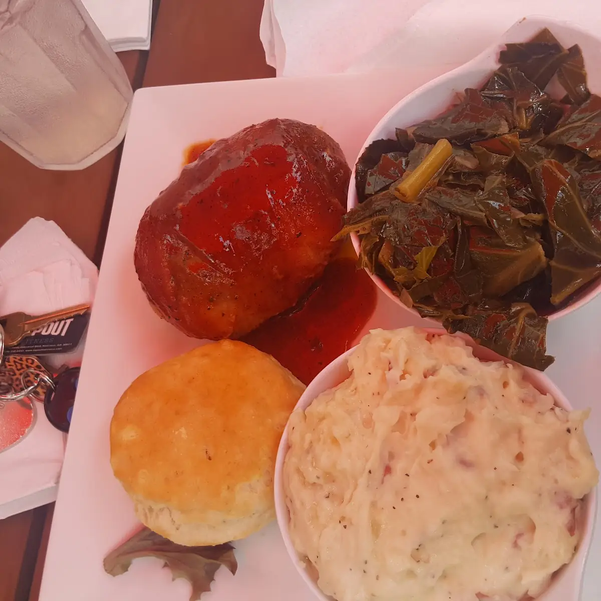 Meatloaf Mashed Potatoes Collard Greens