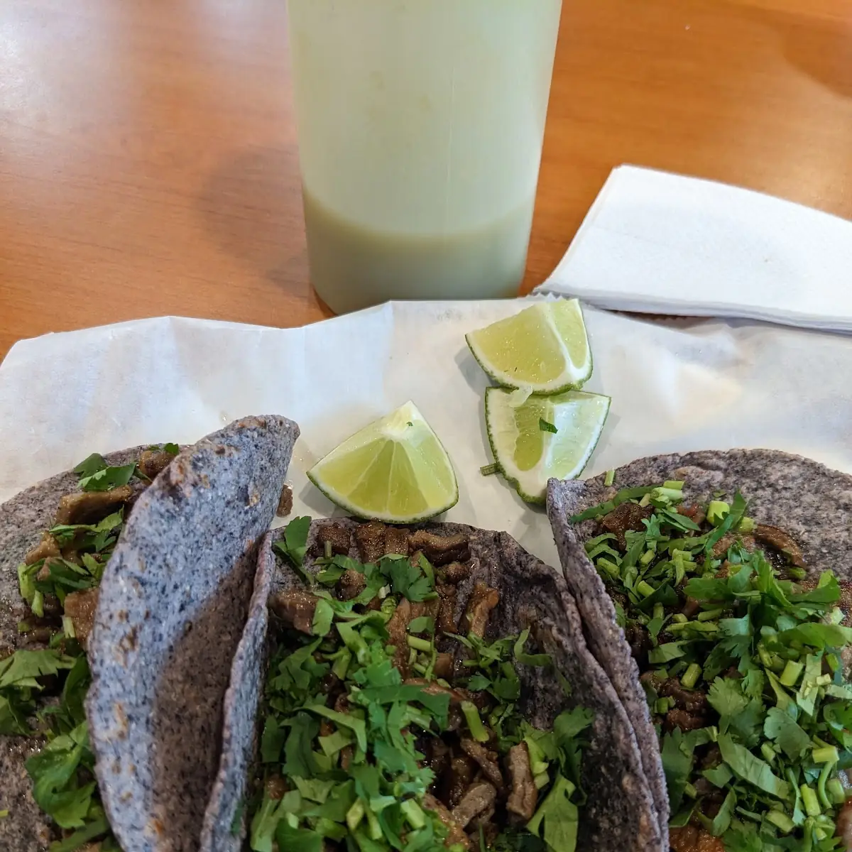 Carne Asada on Blue Corn Tortillas