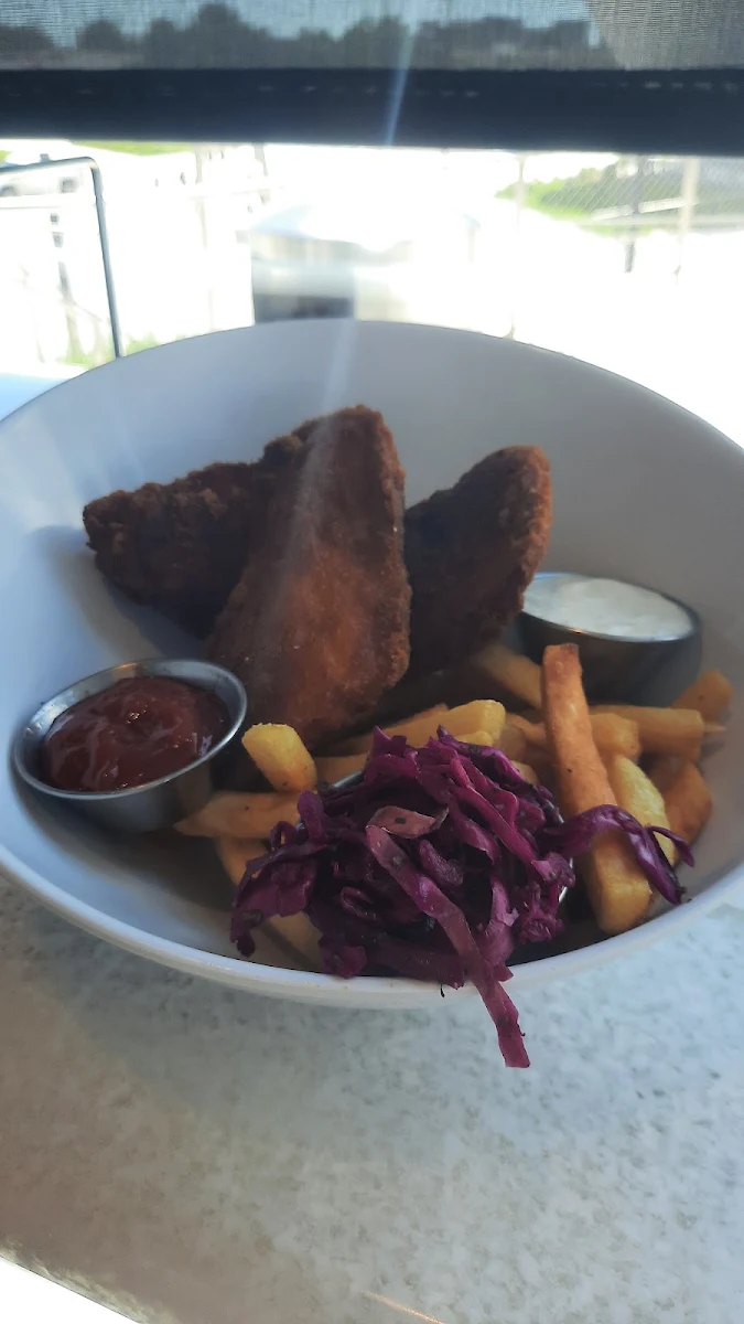 Fish and Chips with Cabbage Salad