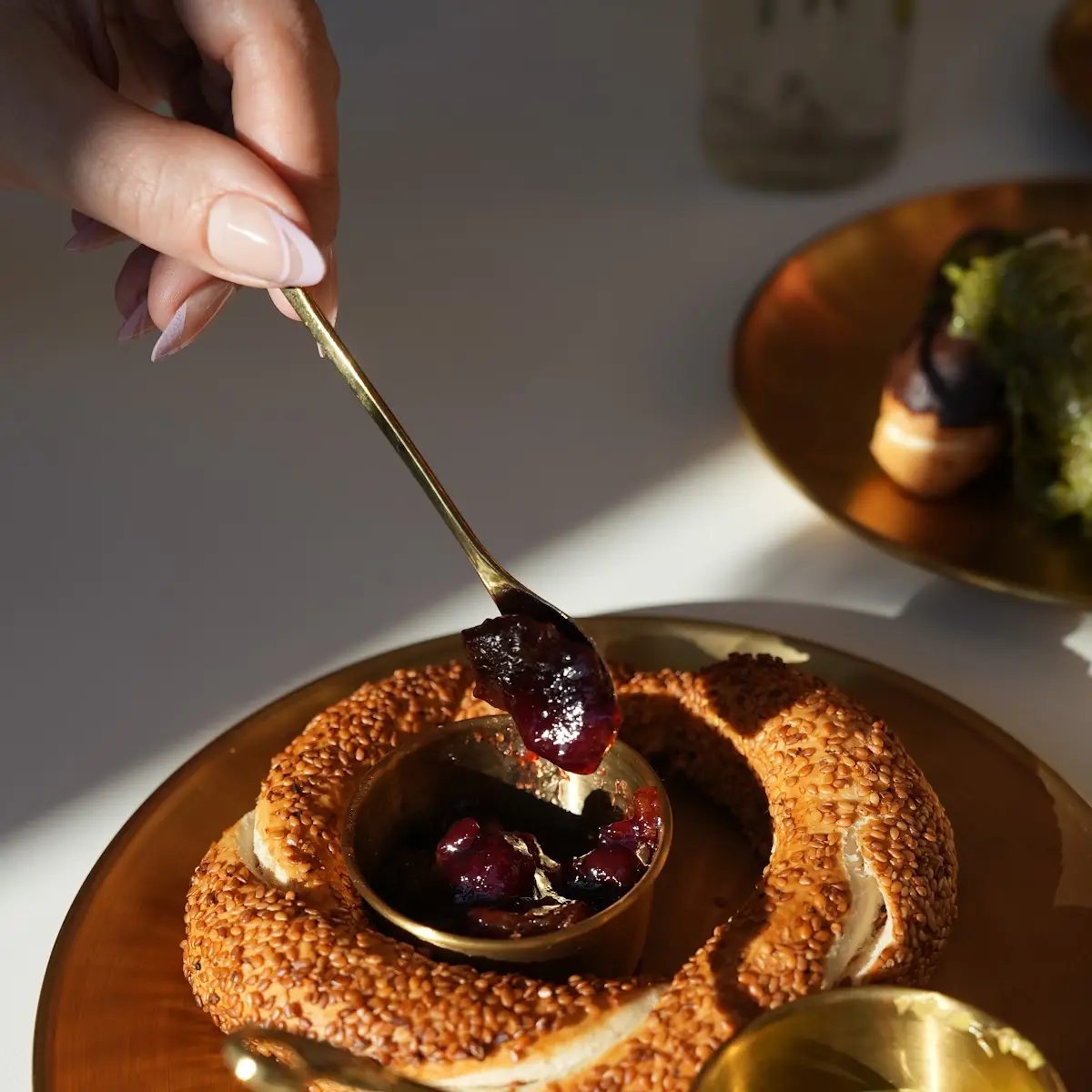 Simit with Pistachio Cream & Rose Jam