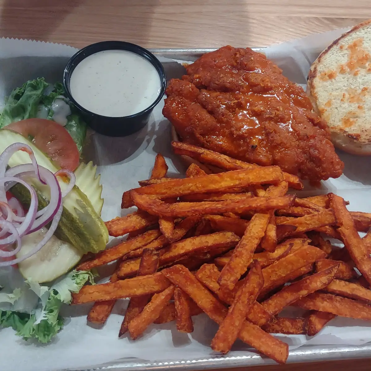 Crispy Chicken Sandwich with Buffalo Sauce