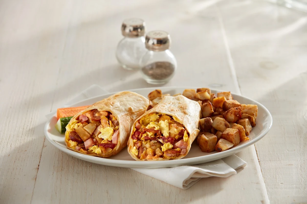 Meat Lovers Breakfast Wrap, Sunset Grill