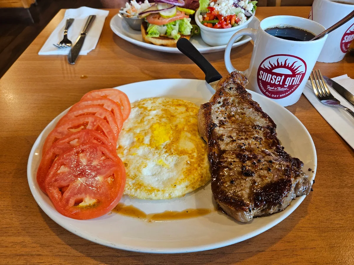 Steak and Eggs, Sunset Grill