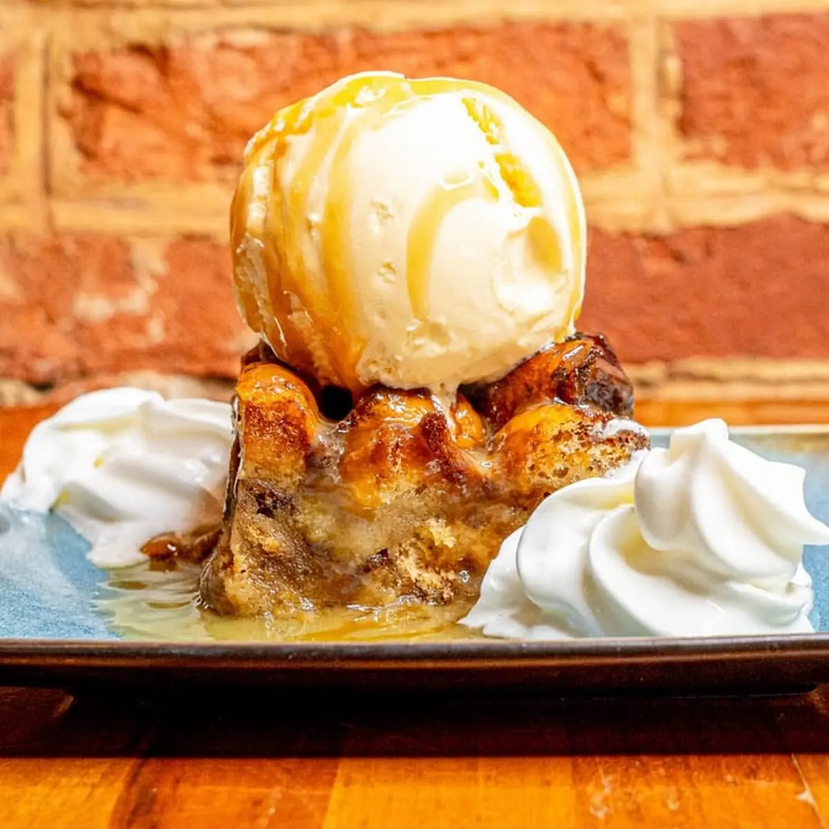 Caramel Bread Pudding w Vanilla Ice Cream