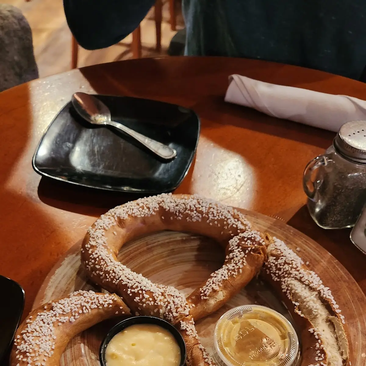 Giant Soft Pretzel with Cheese Sauce