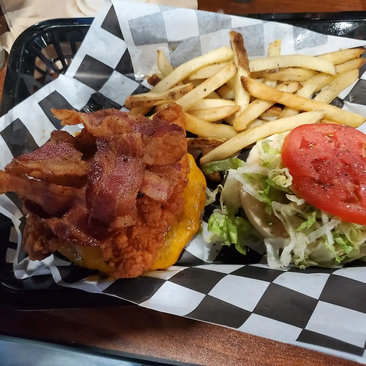 Backyard Burger Add Bacon and BBQ Sauce