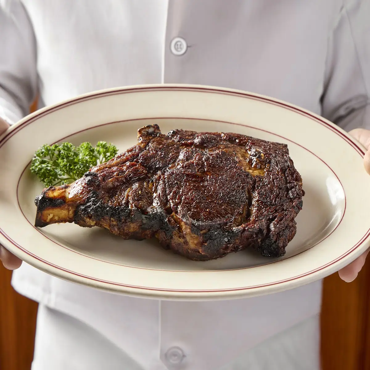 Broiled Rib-Eye Steak Bone In
