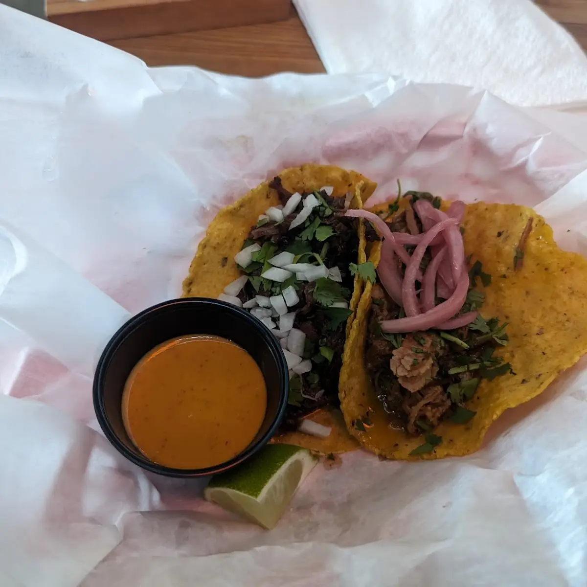Beef Taco and Pork Taco