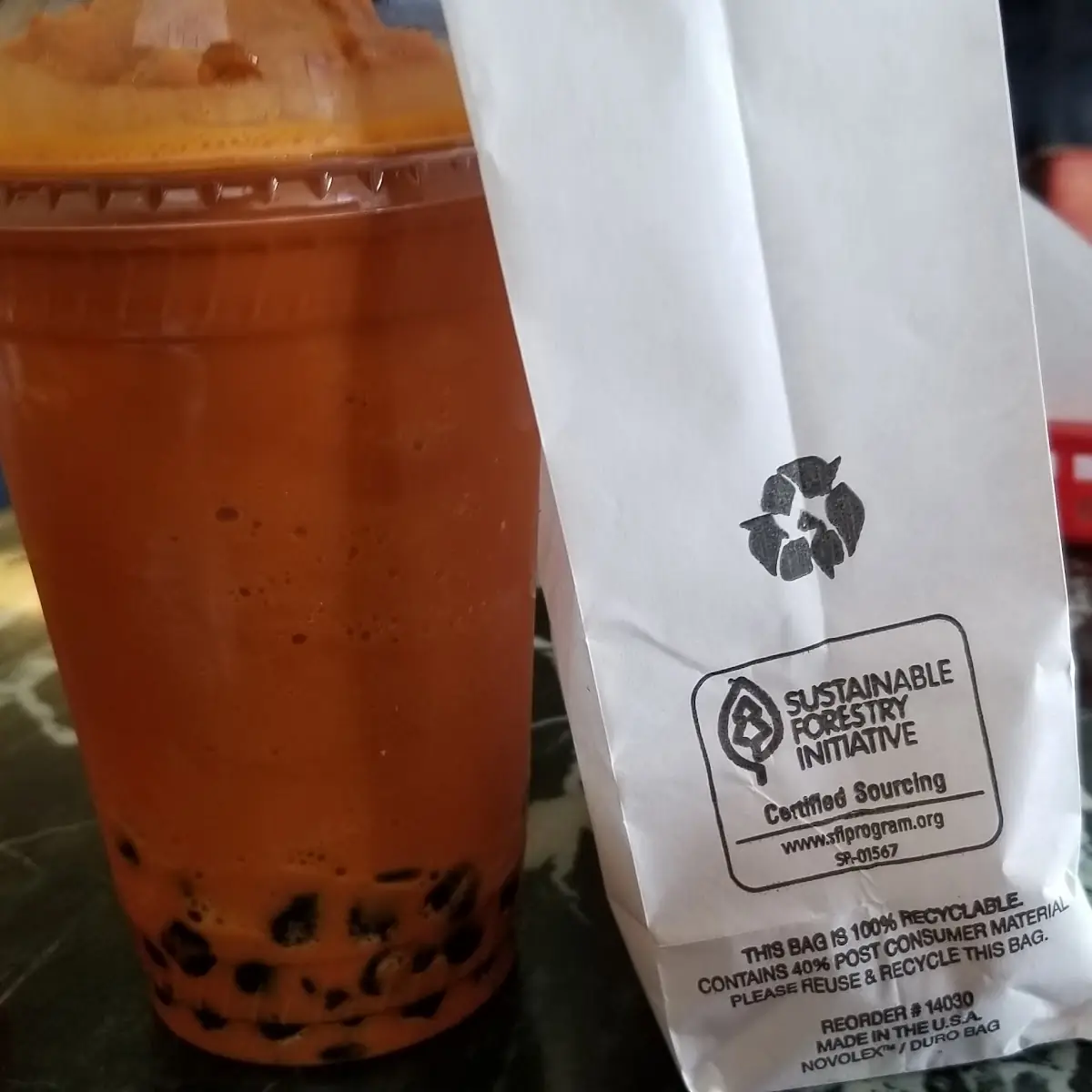 Thai Iced Tea Boba Smoothie