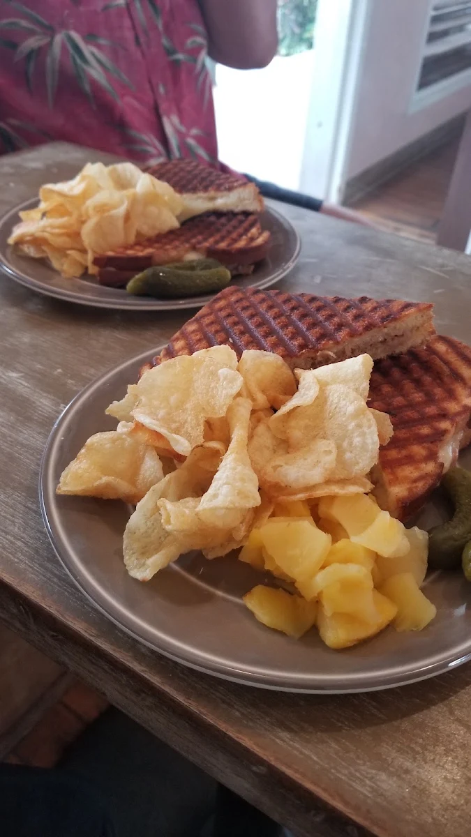 Kalua Pork Grilled Cheese Sandwich with Chips