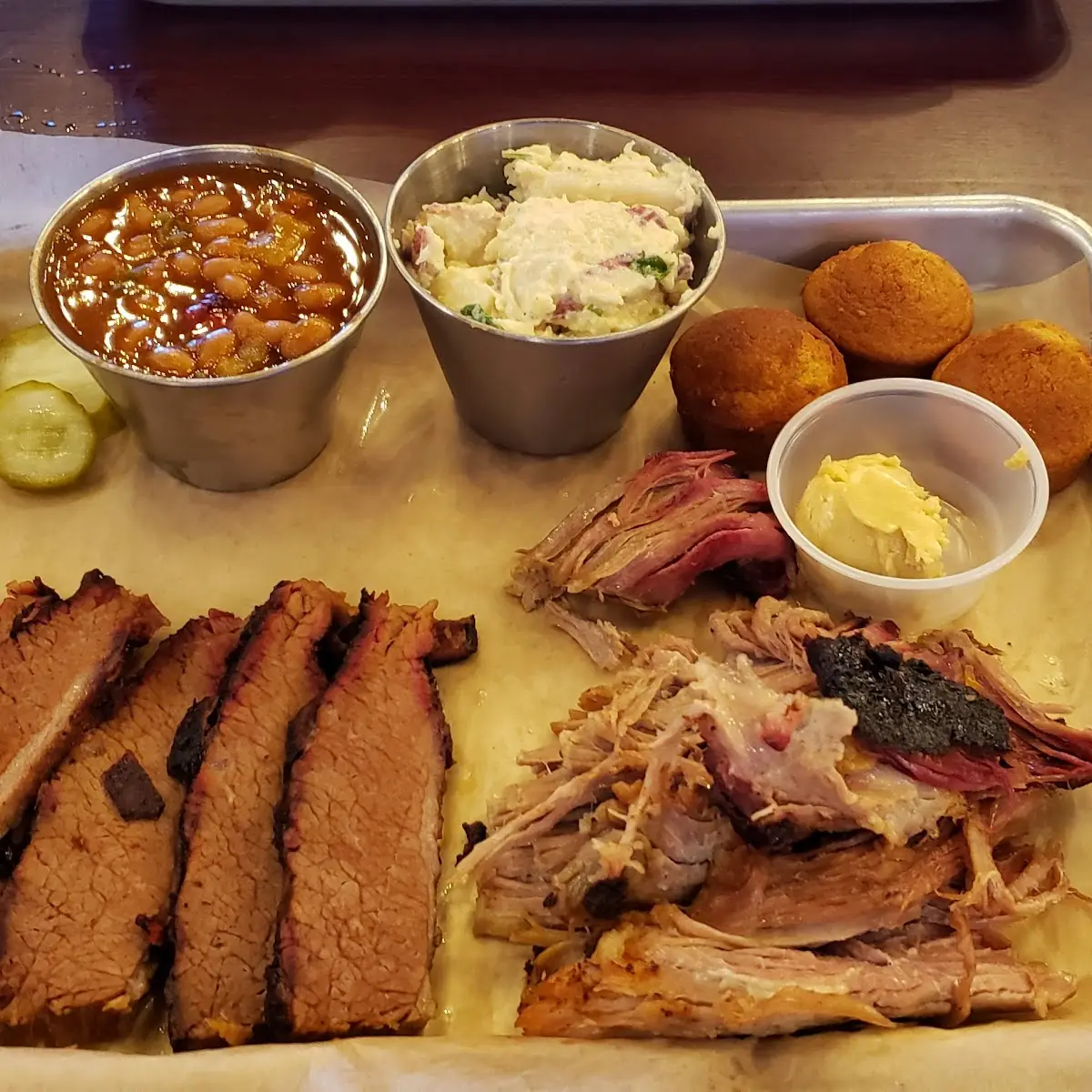2 Meat Dinner Beef Brisket and Pulled Pork