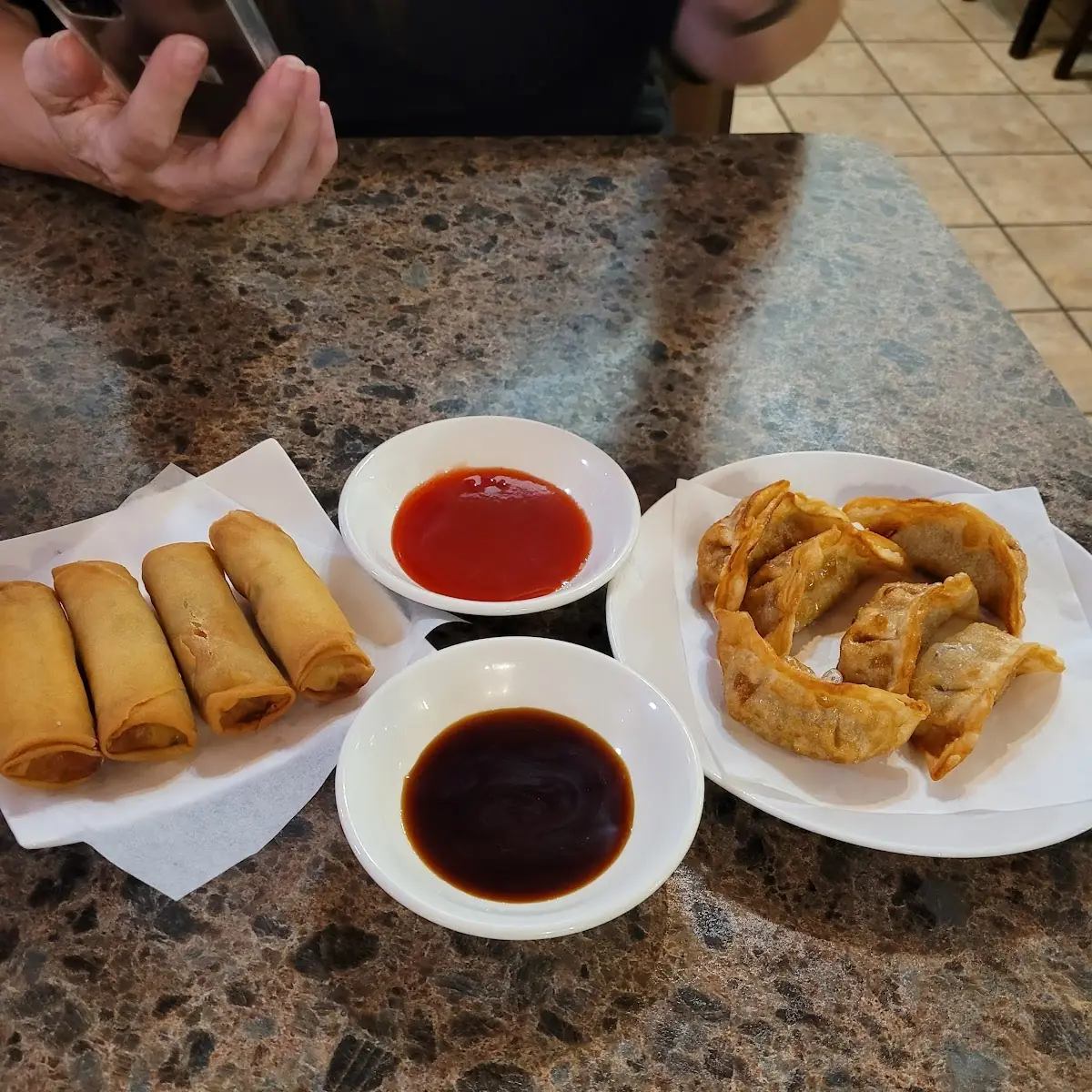 Egg Rolls with Pot Stickers