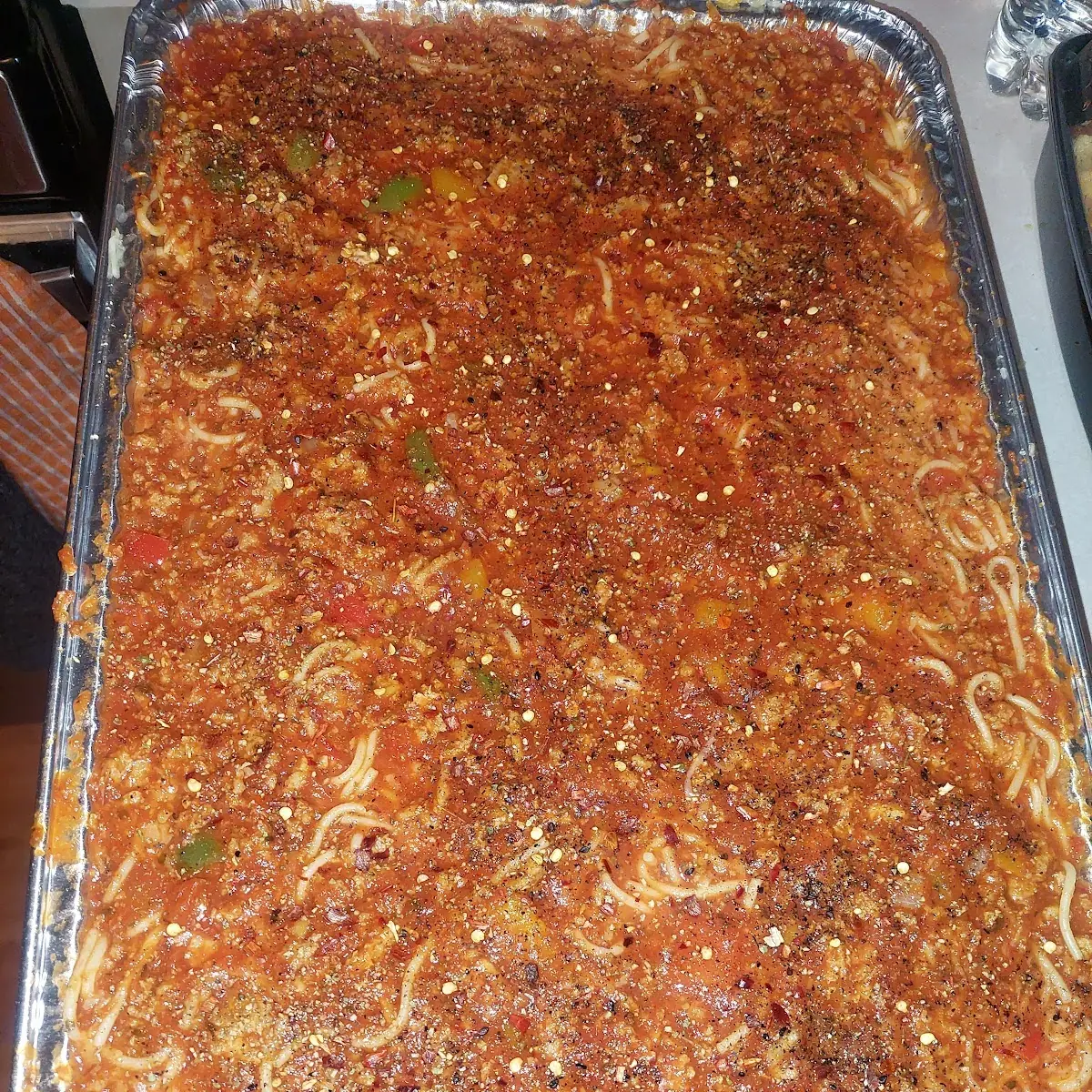 Triple Layer Cheese Spaghetti