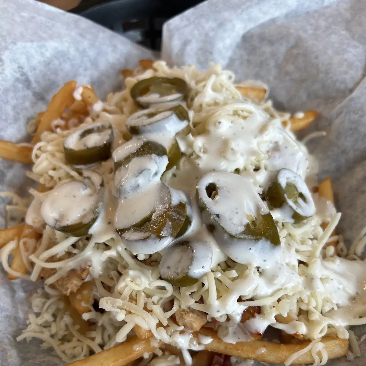 Bacon Chicken Jalapeño Cheese Fries