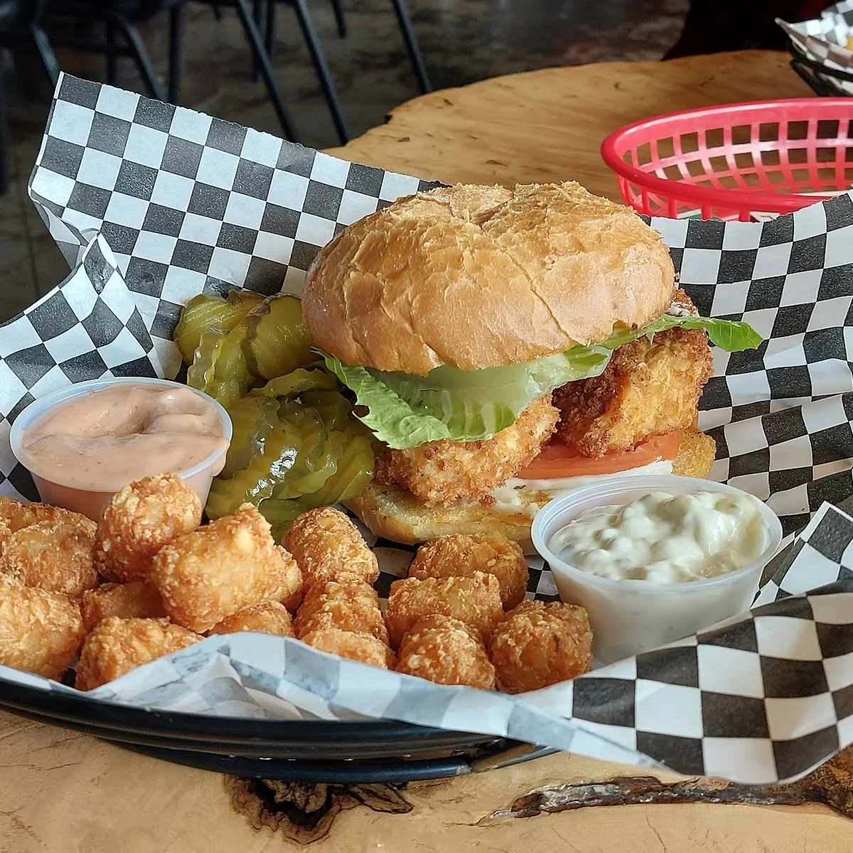 Fish Sandwich and Tator Tots
