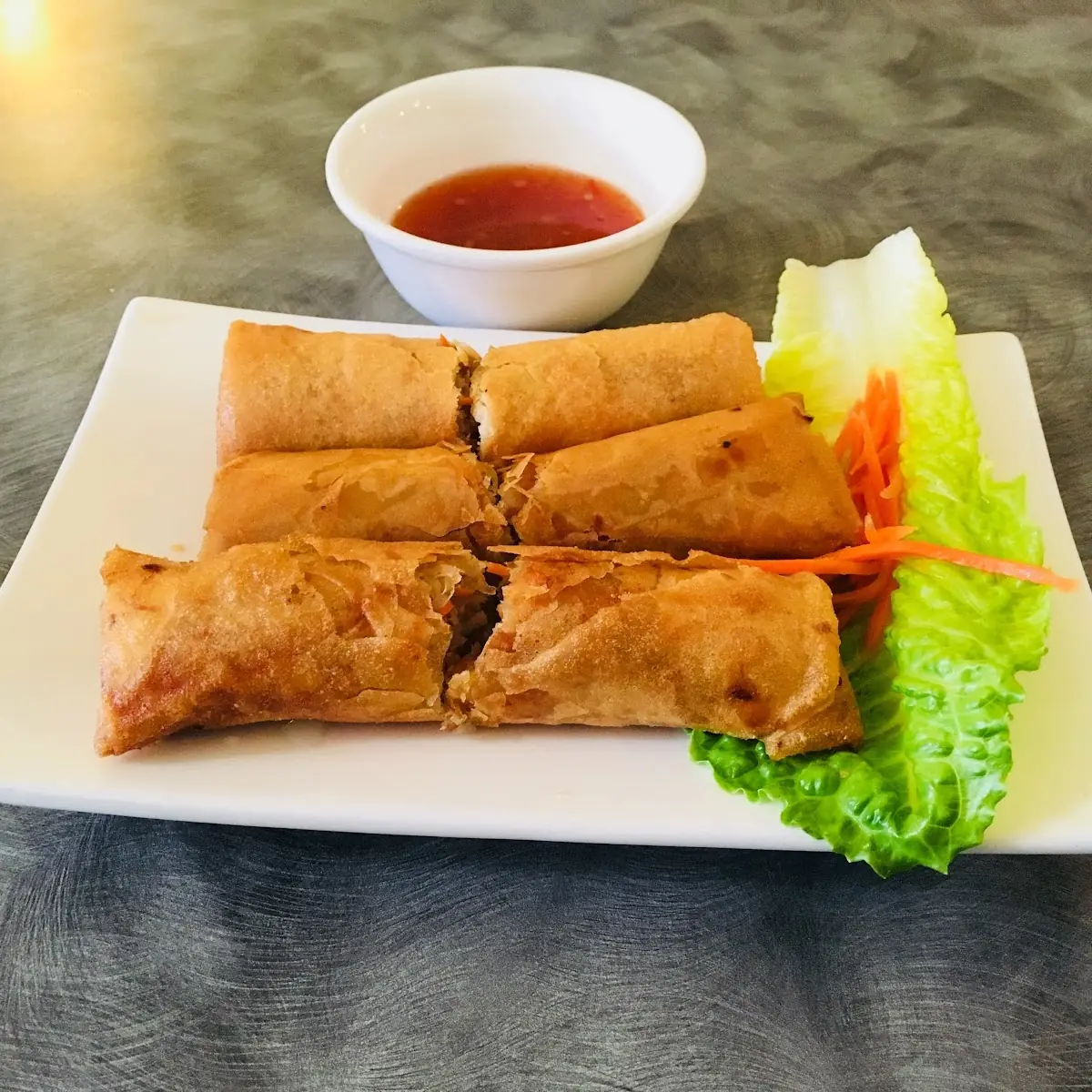 Crispy Fried Spring Rolls with Sauce