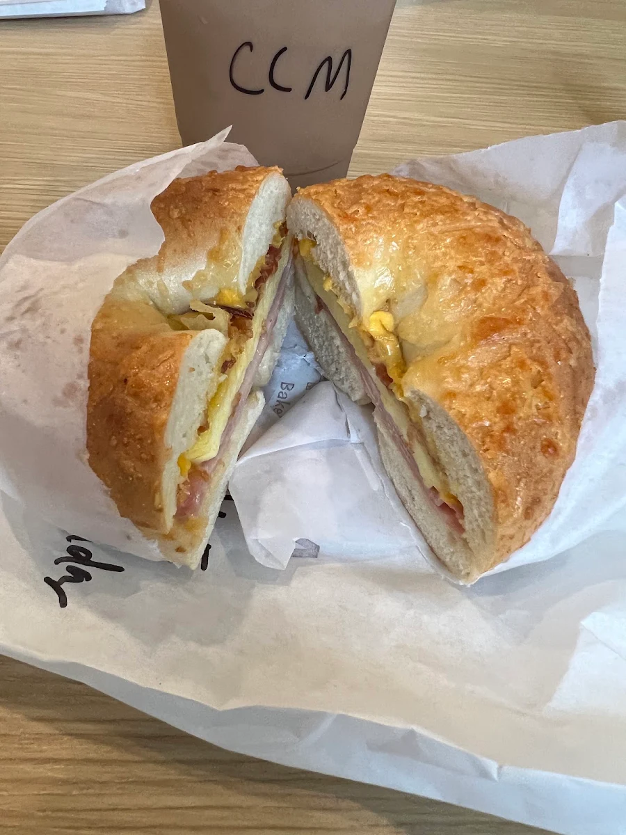 Breakfast Sandwich on Cheddar Bagel