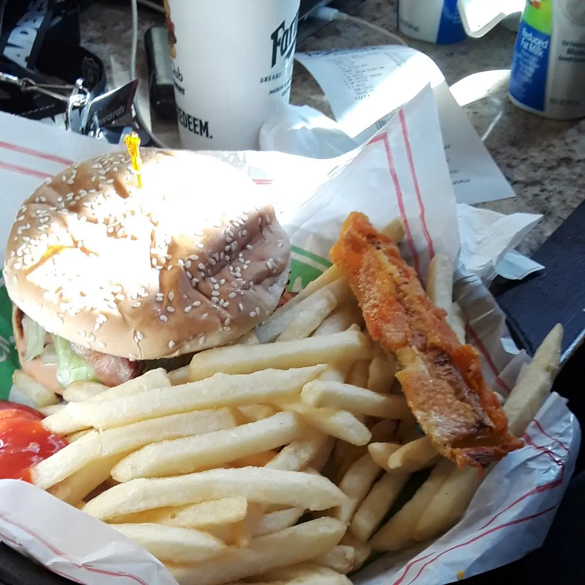 Bacon Cheeseburger and Fries