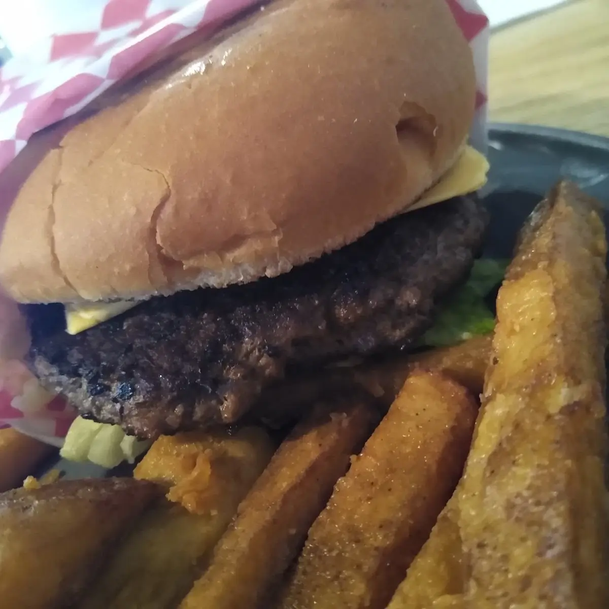 Cheese Burger and Fries