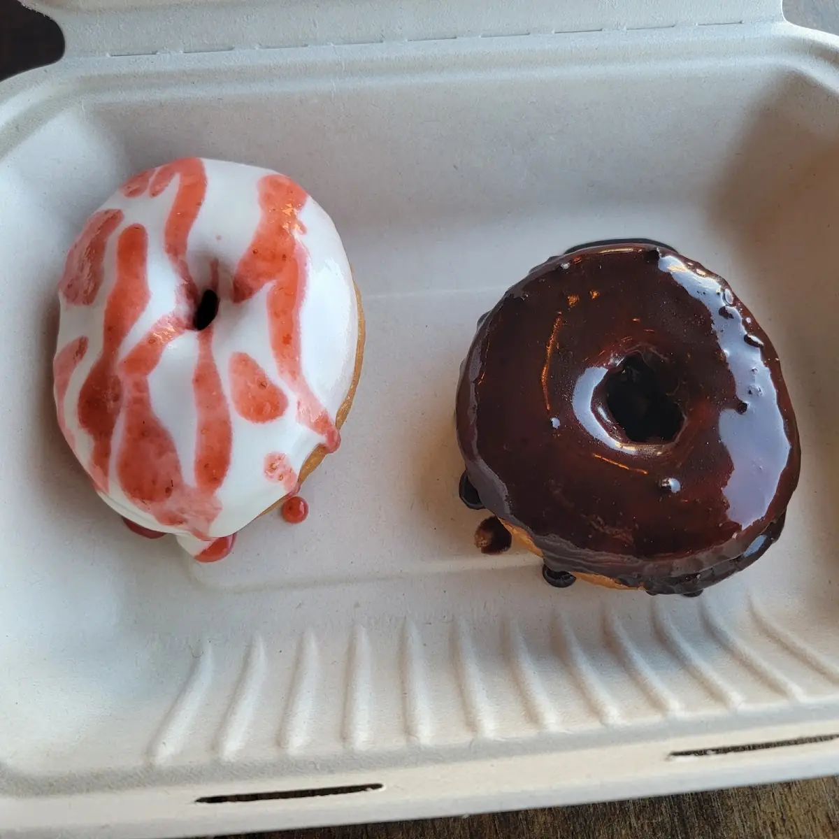 Strawberry Cream Tart and Chocolate Doughnut