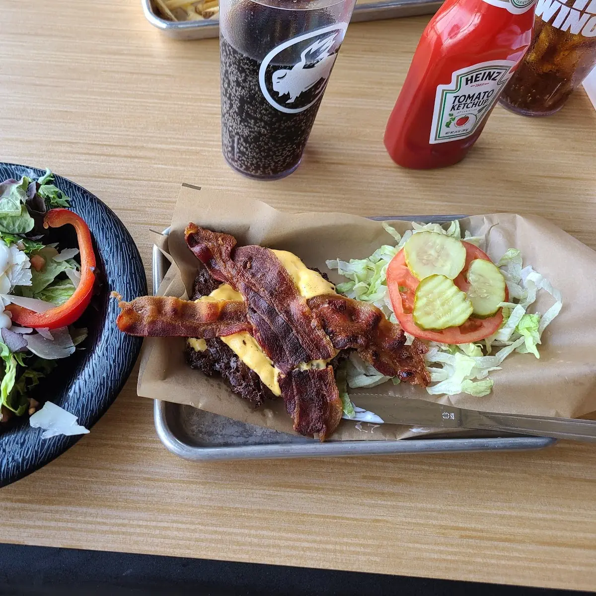 Keto Friendly Burger and Salad