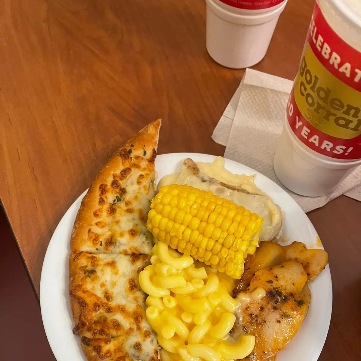 Pizza and Corn and Tilapia and Mac and Cheese