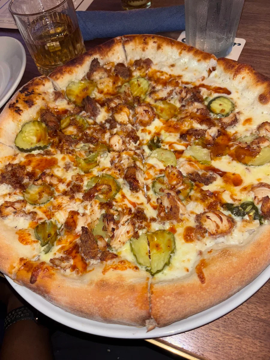 Hot Honey Chicken Pickle Pizza