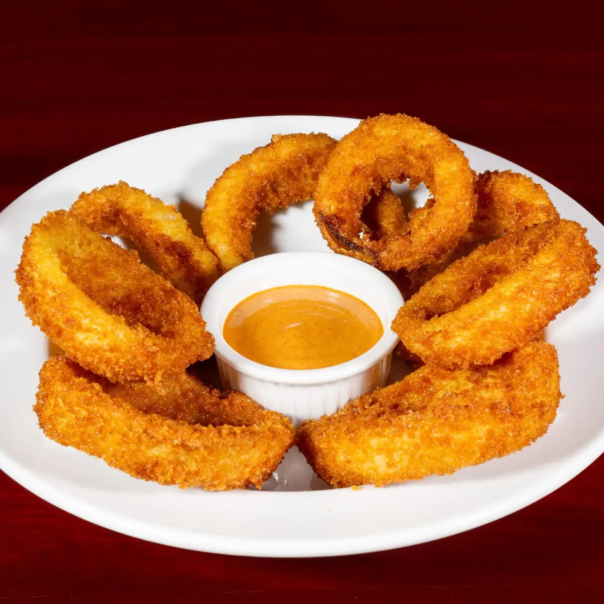 Onion Rings with Fox's Boom Sauce