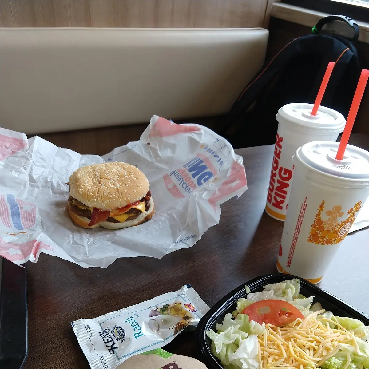 Whopper and Side Salad Dressing