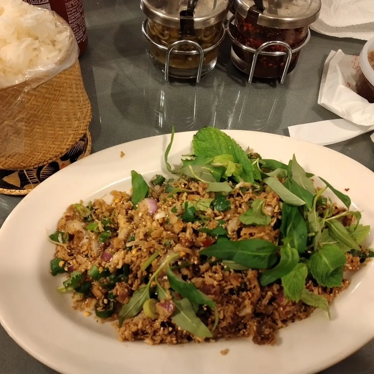 Chicken Larb w Sticky Rice