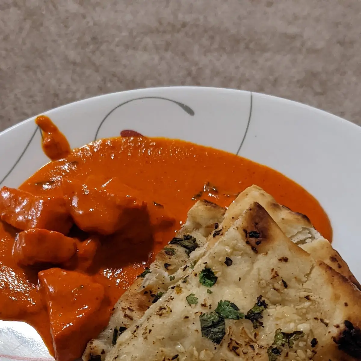 Butter Chicken with Garlic Naan