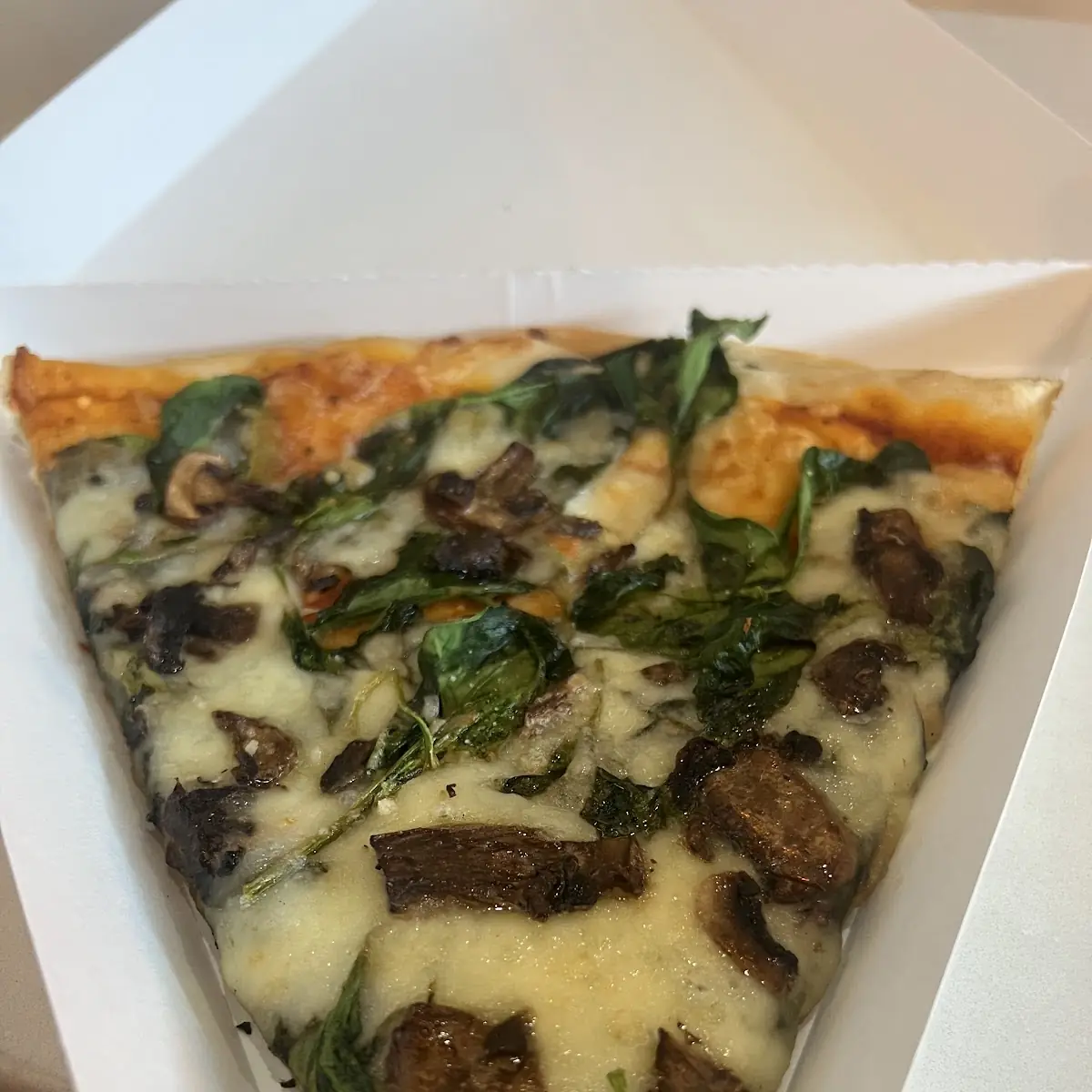 Mushroom Spinach Pizza Slice
