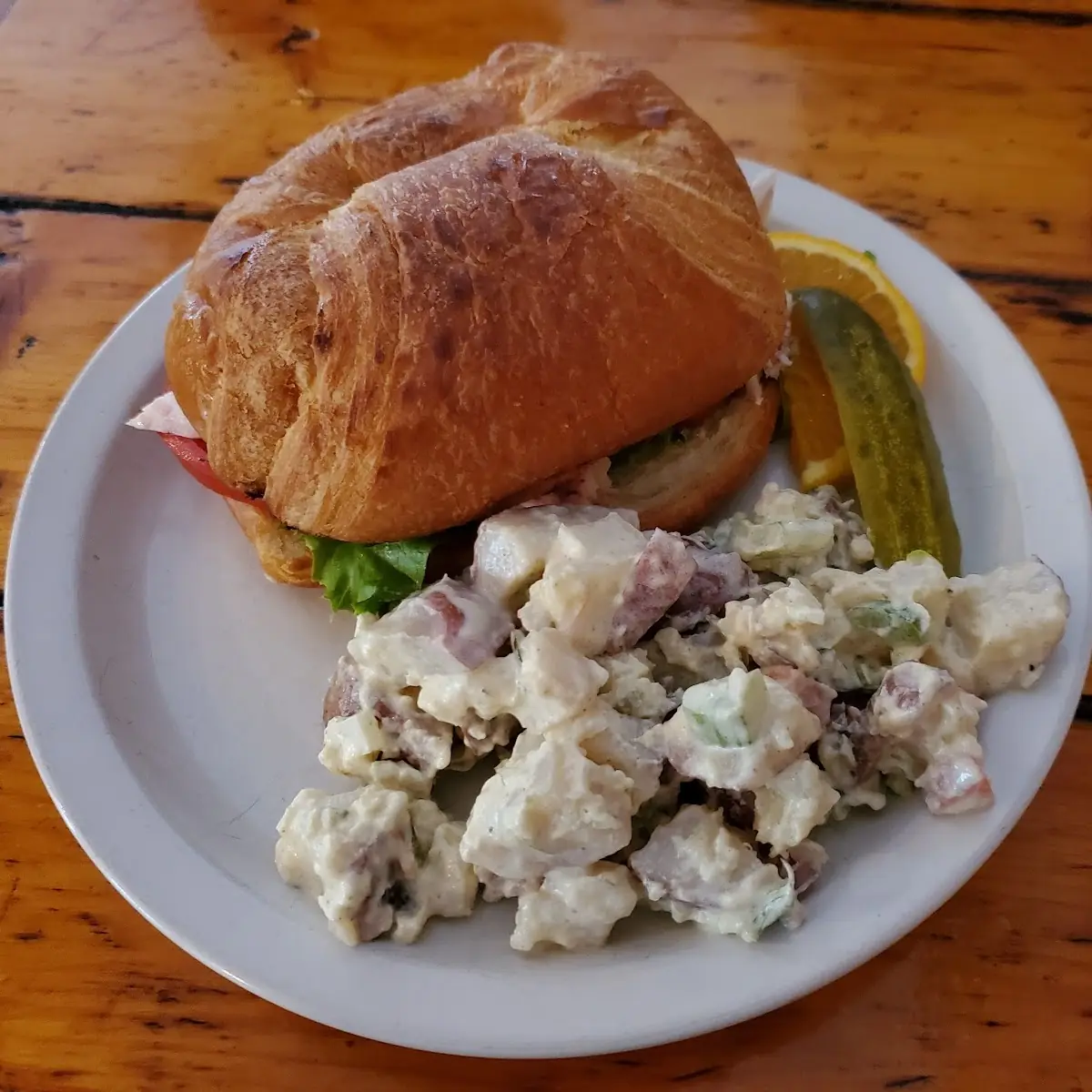 Trout blt with Potato Salad