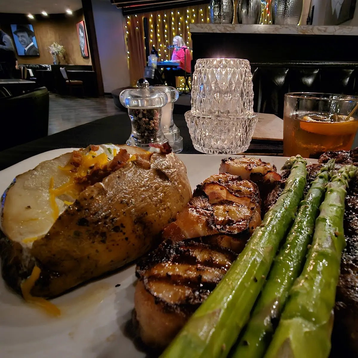 New York Strip and Scallops
