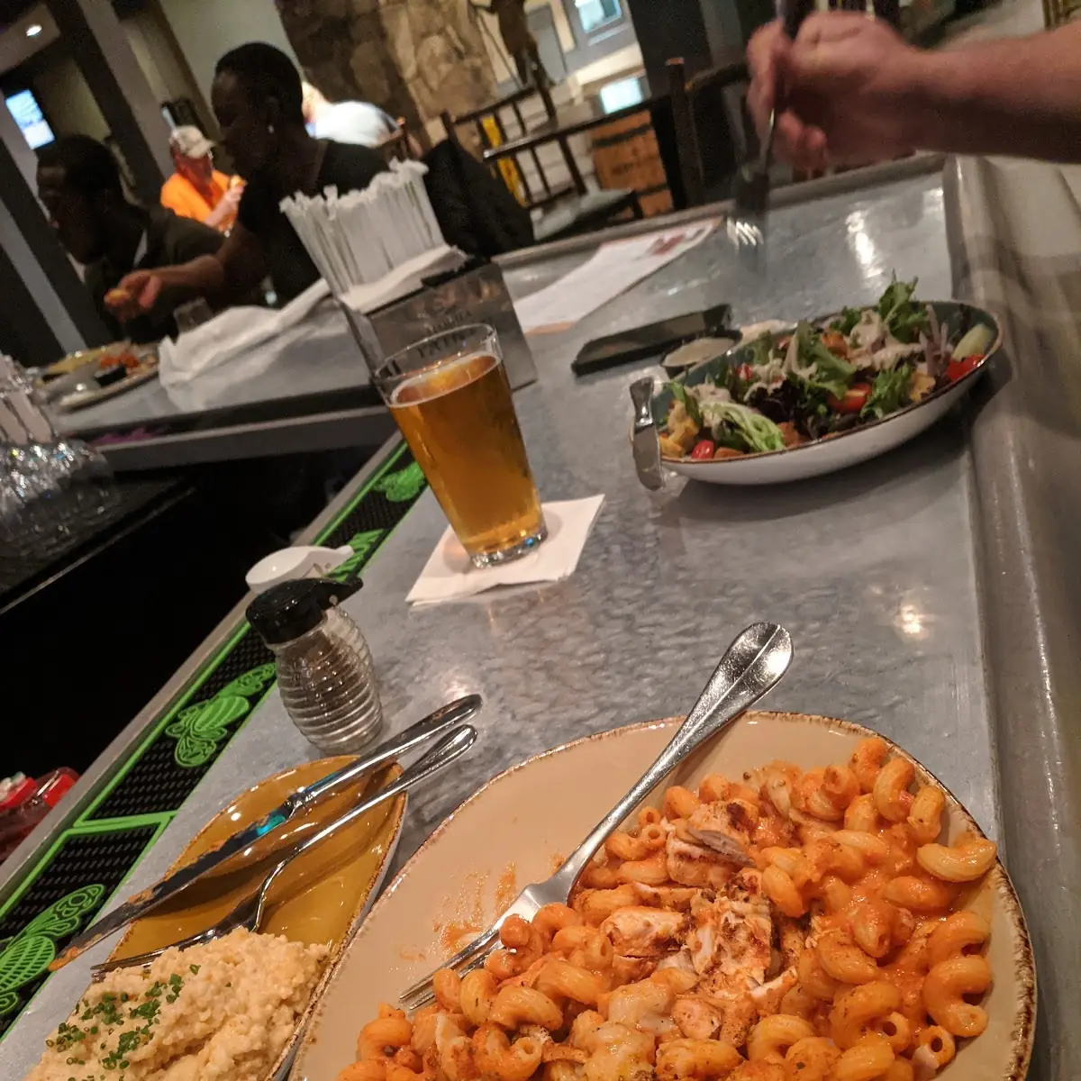 Lily Pad Pasta with Pimento Cheese Grits