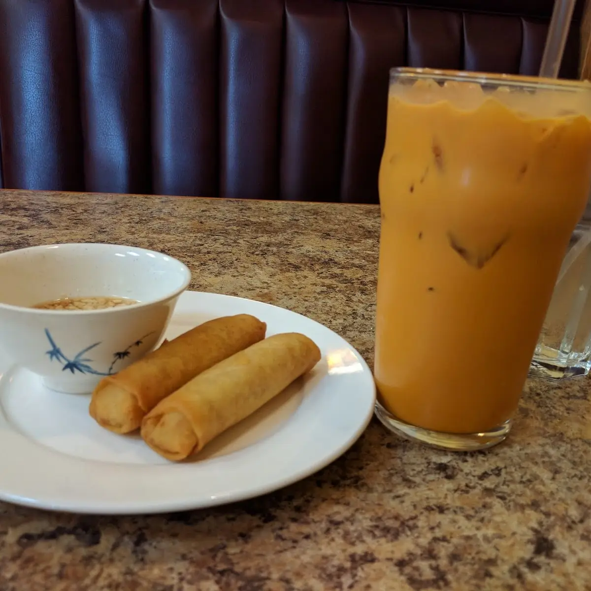 Spring Rolls and Thai Iced Tea