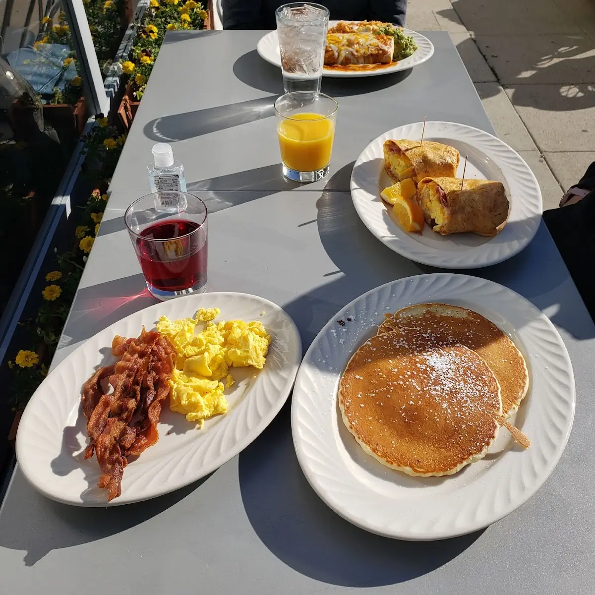 Short Stack Pancakes and Eggs and Toast