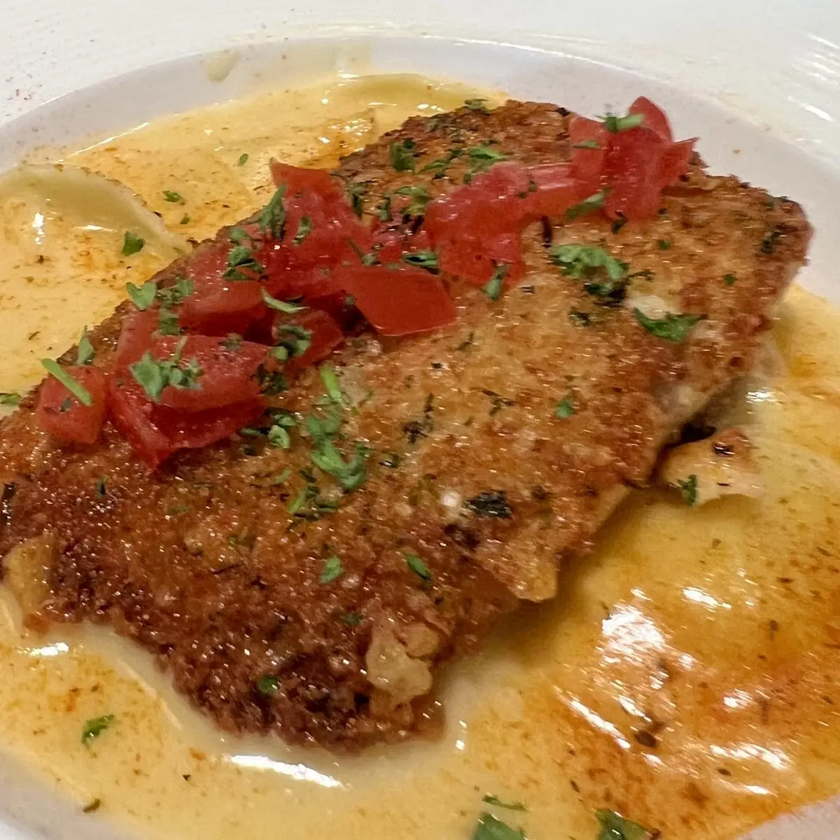 Breaded Fish with Tomato Sauce