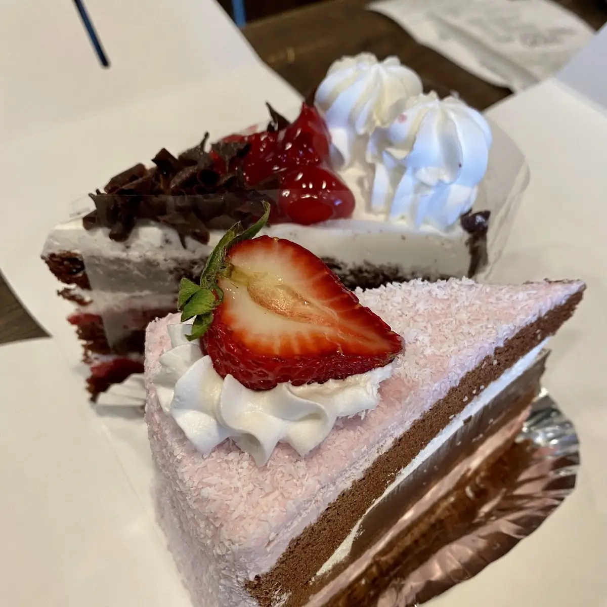 Strawberry Chocolate Cake Slice