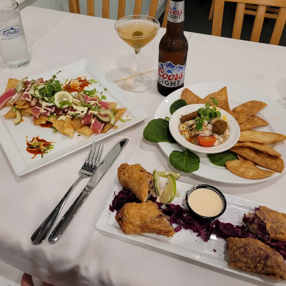 Pulled Pork Eggrolls Ahi Tuna Nachos Shrimp Ceviche