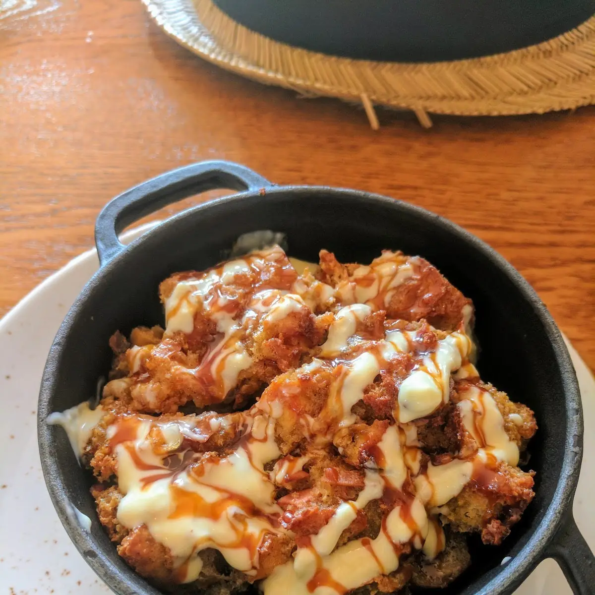 Apple Cinnamon Bread Pudding with White Chocolate and Caramel