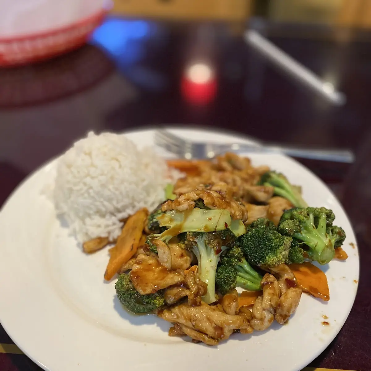 Hunan Chicken with White Rice