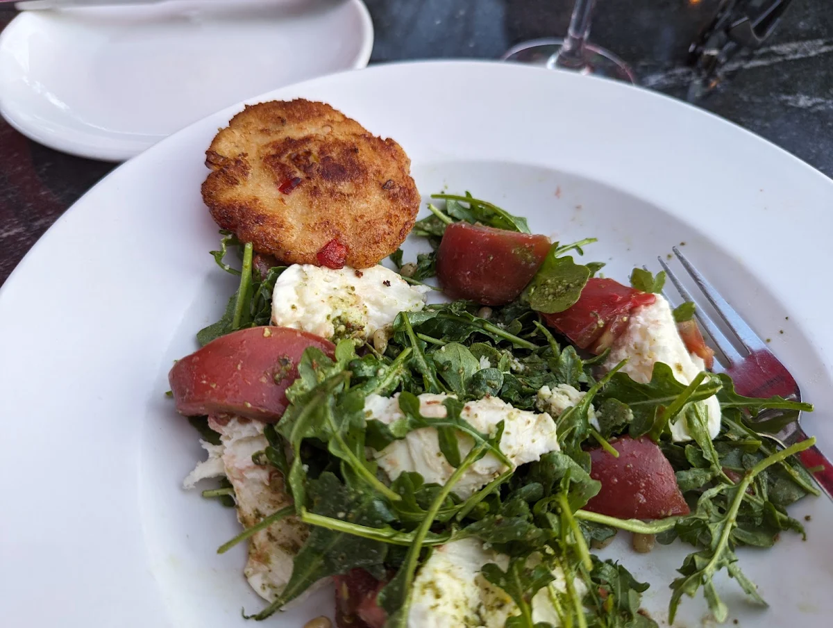 Caprese Salad with Crab Cake