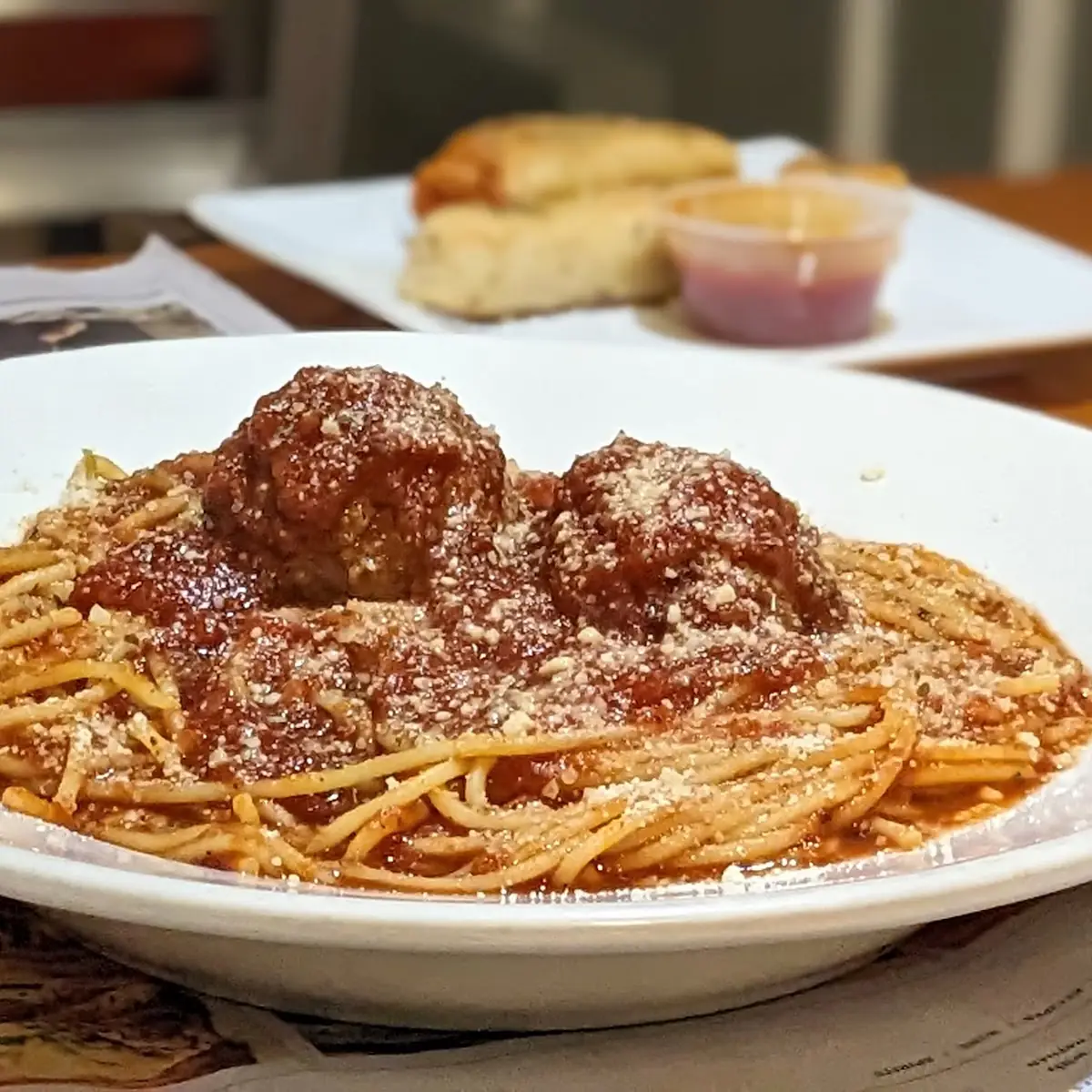 Spaghetti w Meatball & Drink