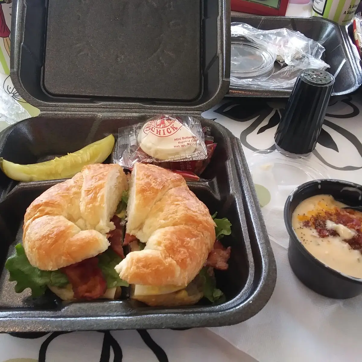 Turkey Bacon on Croissant Sandwich