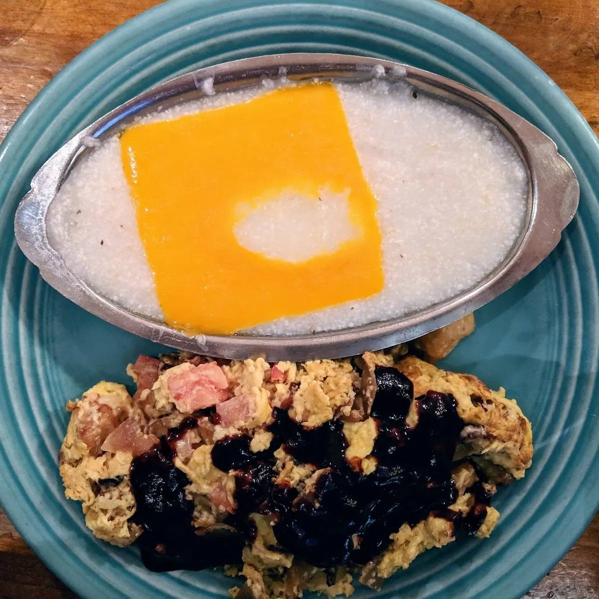 Grits Cheese and Scrambled Eggs