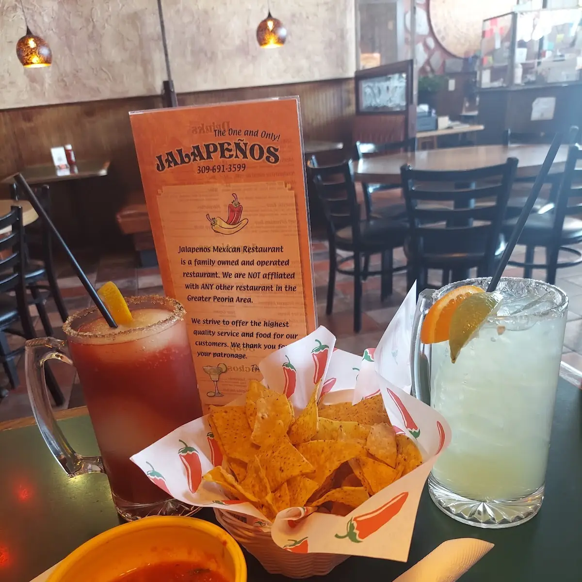 Margaritas and Chips and Salsa Verde